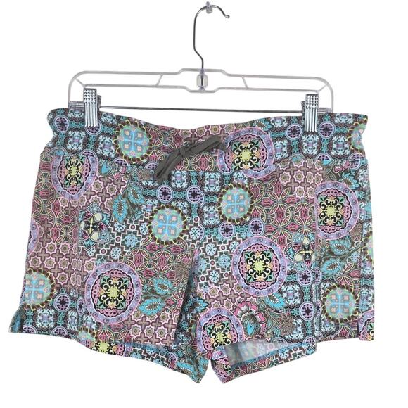 Athleta Pink Turquoise Yellow Athletic Walking Hiking Shorts Large - Picture 2 of 6